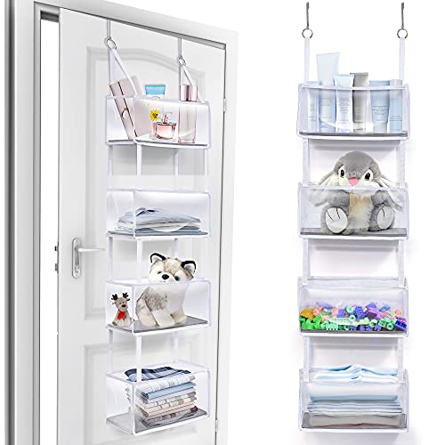 ULG Over The Door Organizer, 4-Shelf Door Organizer with Clear Window Pocket Organizer