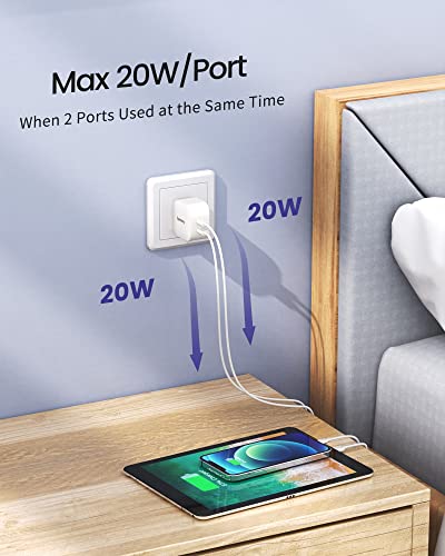 SUPERDANNY 45W USB C Charger, Dual Port GaN Charger