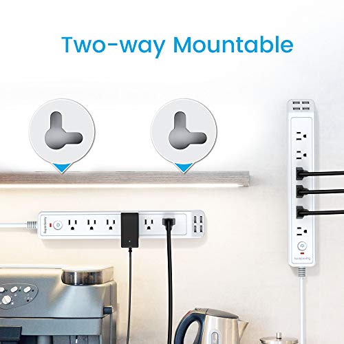 SUPERDANNY Power Strip Surge Protector Mountable Extension Cord