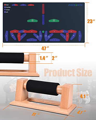 PACEARTH Color Coded Push Up Mat with Push Up Stand