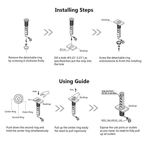 Pulling Up Power Socket Outlet with 2 USB JACKYLED