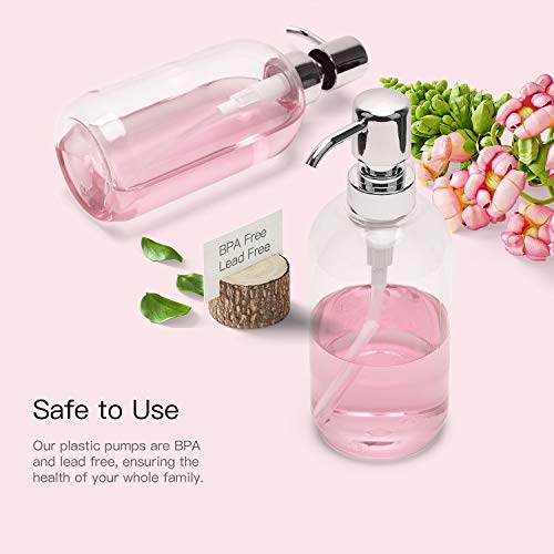 ULG 16 oz Soap Dispensers Bottles with Plastic Pump 4 Pack
