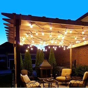 UL Approval 52Ft Shatterproof Outdoor String Lights with 24 Sockets 26 Bulbs, SUPERDANNY