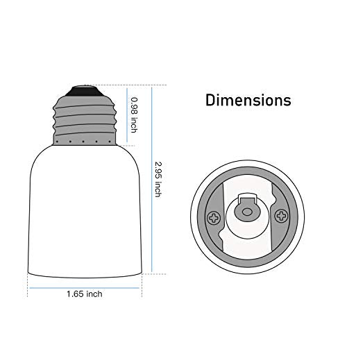 JACKYLED E26 to E39 Adapter Medium Base to Mogul Adapter 6-pack