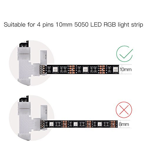 JACKYLED T Shape 4 Pins Connector 10-pack