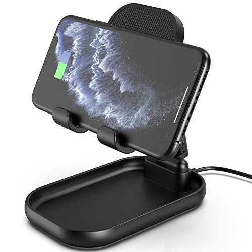 SUPERDANNY Phone Stand with Wireless Charger, Black