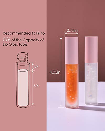 ULG 10Packs 6ml Cute Empty Lip Gloss Tubes, Plastic Lip Gloss Balm Containers, Pink