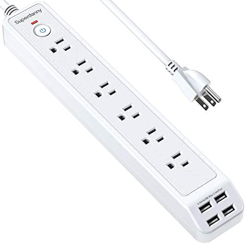 SUPERDANNY Power Strip Surge Protector Mountable Extension Cord