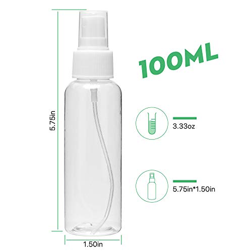 ULG Clear Spray Bottles, (3.38oz/100ml) Small Fine Mist Spray Bottle