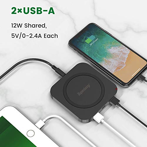 SUPERDANNY Ultra-Slim Wireless Charger with 1 Type C Port, 2 USB Ports