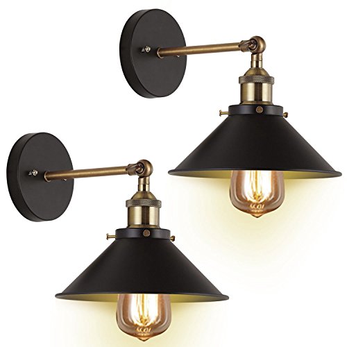 UL Antique Vintage Wall Sconces JACKYLED, 2-Pack (Bulbs Included)