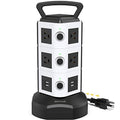 10ft Power Strip Tower JACKYLED  13A 10 AC 4 USB Ports Surge Protector Electric Charging Station