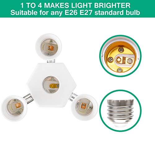 JACKYLED 4 in 1 Light Socket Splitter