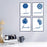 ULG Bathroom Decor Art Prints Relax, Soak, Unwind, Breathe Blue Flower Signs Poster Prints Set of 4 - Unframed - 8x10s