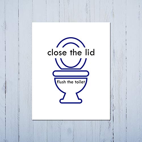 ULG Funny Bathroom Signs Set of 4 Bathroom Decor Art Prints-Unframed - 8x10s