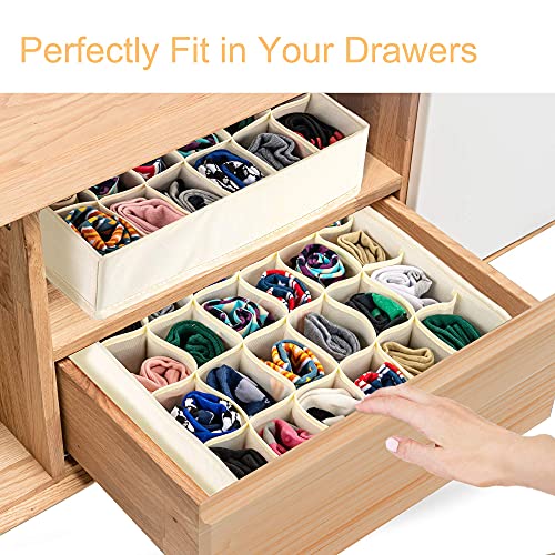 ULG 2 Pack Sock Drawer Organizer, 48 Cell Fabric Cabinet Closet Organizer and Storag