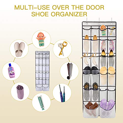 Over The Door Shoe Organizer ULG Shoe Holder, 2 Pack White (62 x 21 inch)