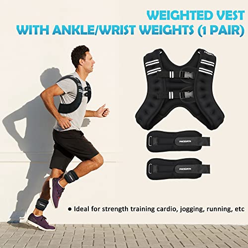 Plus Size Weighted Vest with Ankle/Wrist Weights 6lbs-30lbs PACEARTH