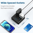 SUPERDANNY Power Strip with USB, 8 Widely Spaced AC Outlets & 4 USB Ports