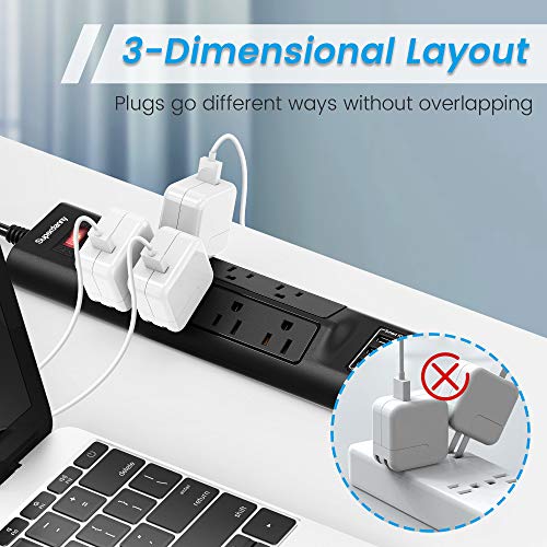 10-in-1 Surge Protector Power Strip Bar with USB, SUPERDANNY