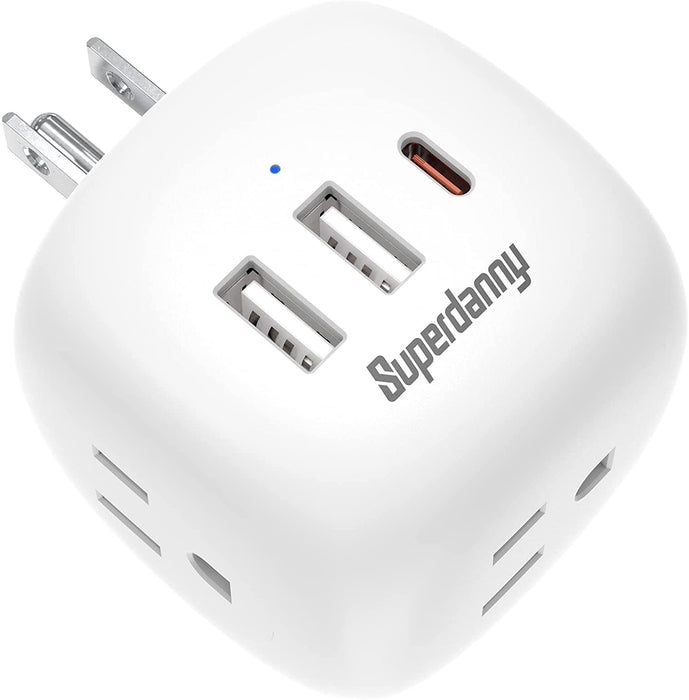 SUPERDANNY USB-C Wall Plug, 6-Port, High-Speed GAN 30W