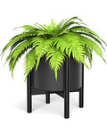ULG 12 Inch Plant Stand Mid Century Wood Flower Planter Holder Stand (Plant Pot Not Included)