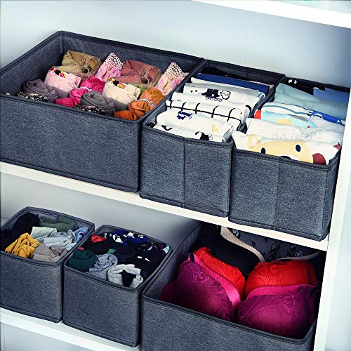 6 Pack Clothes Drawer Organizer Dividers, Fabric Foldable Closet Dresser  Drawer Organizer For Clothing, Bra Sock Underwear Drawer Organizer For