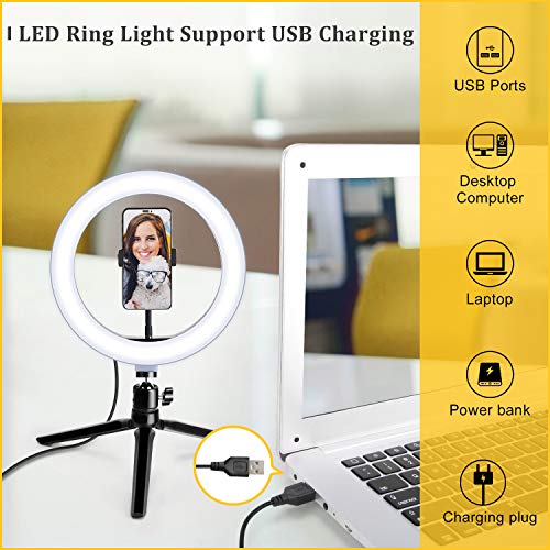 10" Selfie Ring Light with 2 Tripod Stand & 2 Phone Holder JACKYLED
