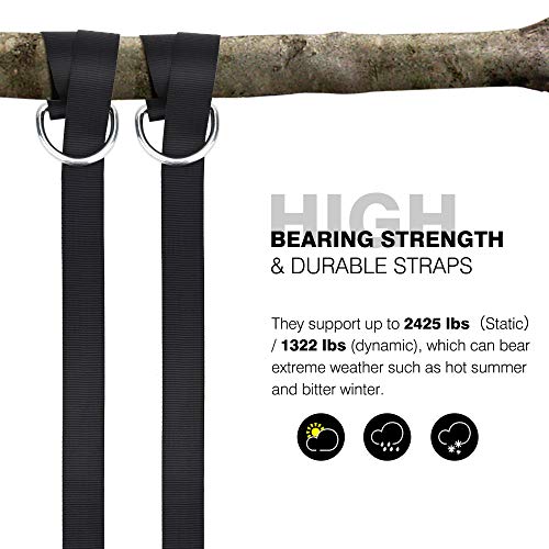PACEARTH Swing Hanging Tree Straps Kit Holds Max 2425 lbs Long Straps - 2 Pcs