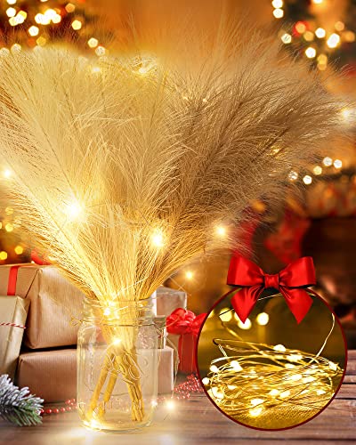 6PCS Faux Pampas Grass with 30 LED String Lights JACKYLED