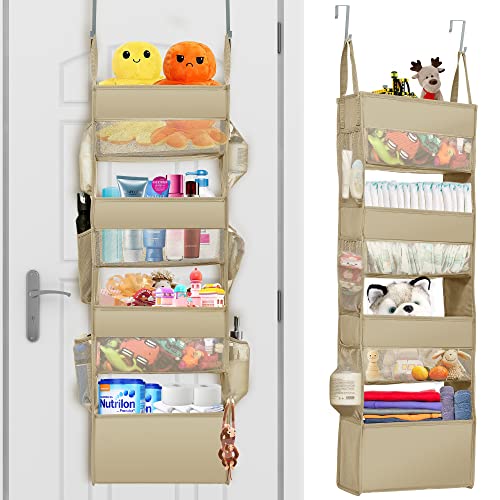 ULG Over Door Organizer with 4 Large Pockets and 6 Side Pockets, 33lb Capacity Hanging Organizer