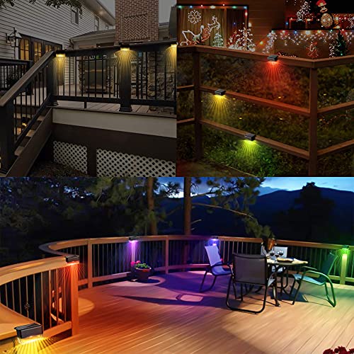 Solar Deck Lights Outdoor with 2 Lighting Modes JACKYLED 12 Pack