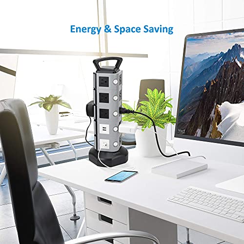Power Strip Tower SDD005-5 Surge Protector SUPERDANNY, 18 Outlet Plugs with 4.2A 4-USB Slot