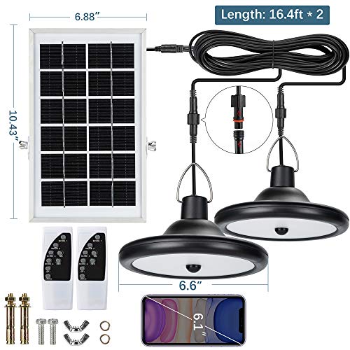 Upgraded Double Head Solar Pendant Light Motion Sensor JACKYLED