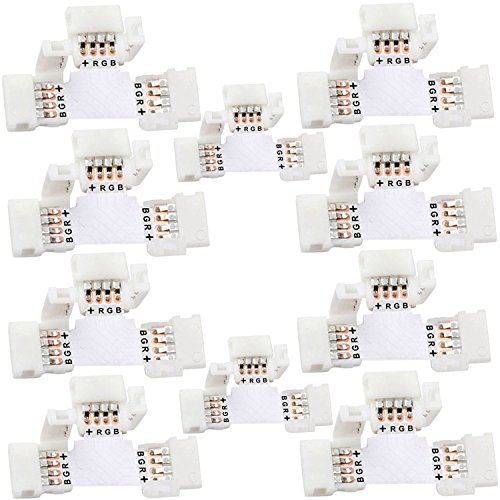 JACKYLED T Shape 4 Pins Connector 10-pack