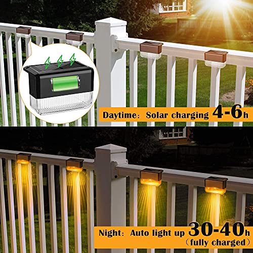 Solar Deck Lights Outdoor with 2 Lighting Modes JACKYLED 12 Pack