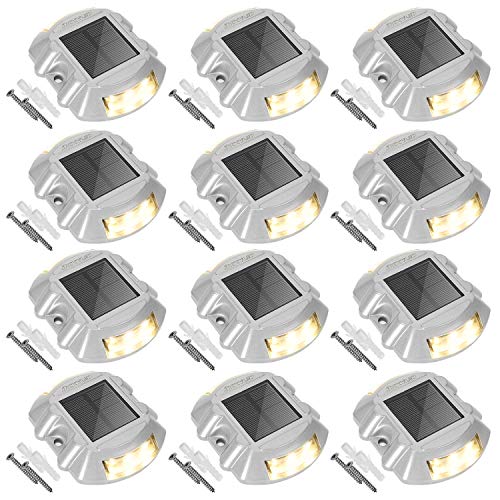 Upgraded Solar Driveway Lights with Switch JACKYLED 12-Pack