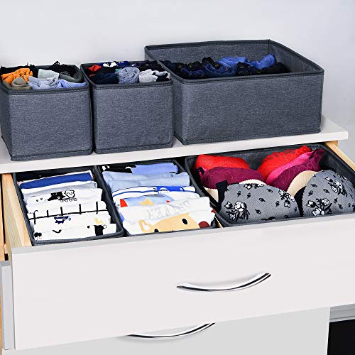 ULG 6-Pack Clothing Drawer Organizer Machine Washable Closet Drawer Dividers