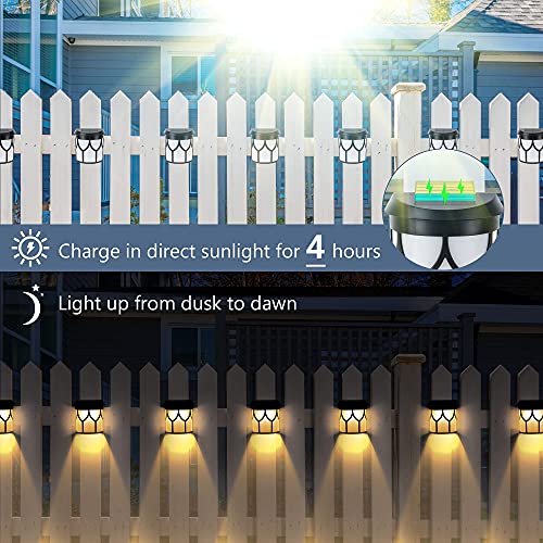 Solar LED Fence Lights Outdoor, JAKCKLED 6-Pack