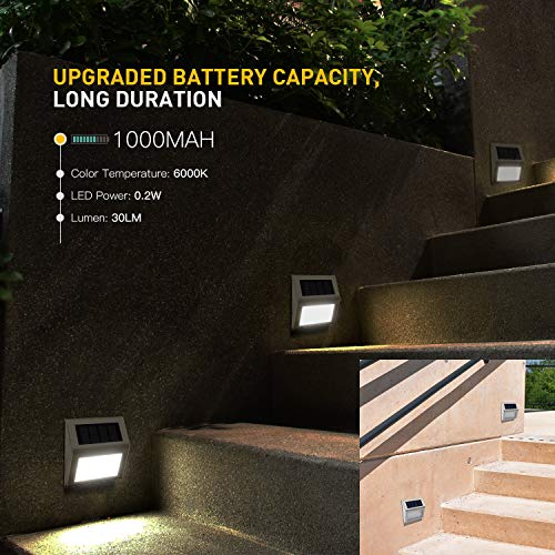 Solar Step Lights with Larger Battery Capacity JACKYLED 4-Pack