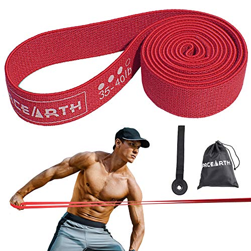 PACEARTH 35 - 40 LB Long Resistance Band Set with Door Anchor & Bag