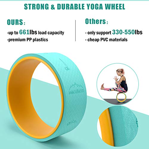 PACEARTH Yoga Wheel with Icon Guide & 12mm Thick Cushion