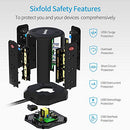 USB C Power Strip Surge Protector Tower, SUPERDANNY,18W PD Port & 4 USB-A Slots and 12 AC Outlets, 6ft