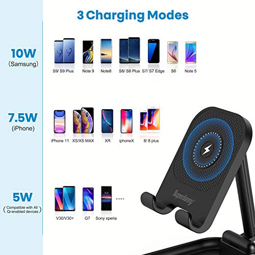 SUPERDANNY Phone Stand with Wireless Charger, Black