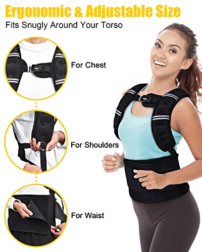 PACEARTH 12 lbs Weighted Vest with Waist Trimmer Belt, Suana Vest Effect Size-Adjustable Weight Vest