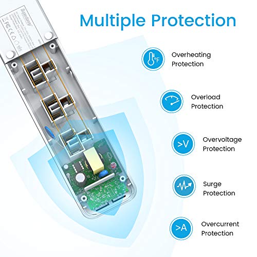 SUPERDANNY Power Strip Surge Protector Mountable Extension Cord