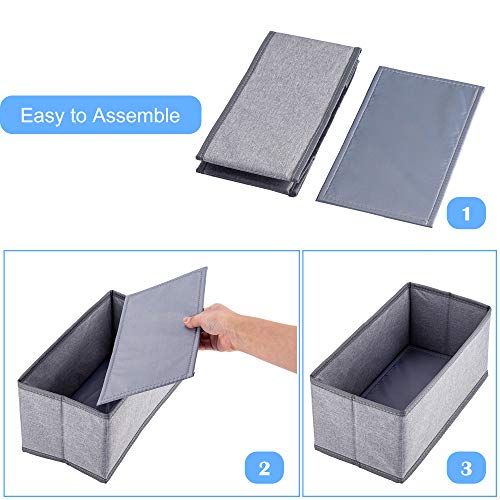 ULG Clothing Drawer Organizer (Light Grey, 4-Pack)