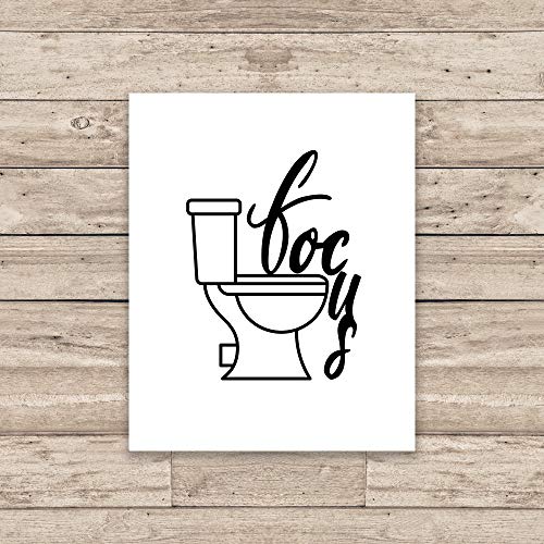 ULG Bathroom Decor Wall Art Relax, Smile, Wash, Focus Funny Bathroom Signs Set of 4 - Unframed - 8x10s