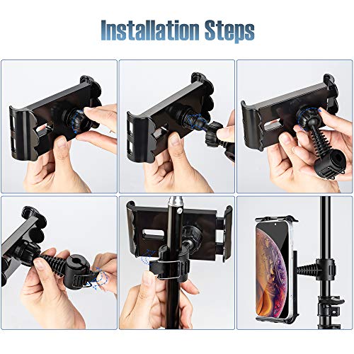 JACKYLED iPad Holder for Tripod Universal Tablet Clamp Holder Fits iPad/iPad Air/iPad Mini/Microsoft Surface/Nexus and Most Tablets for Tripods, Monopod, Selfie Stick
