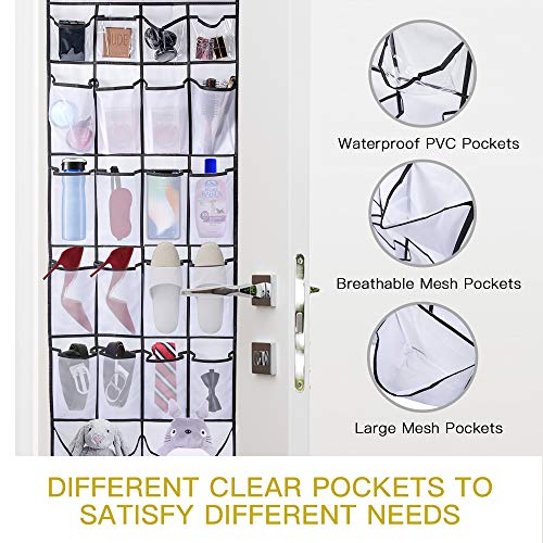 ULG Over The Door Shoe Organizer 22 Pockets Shoe Holder & 12 Mesh Pockets